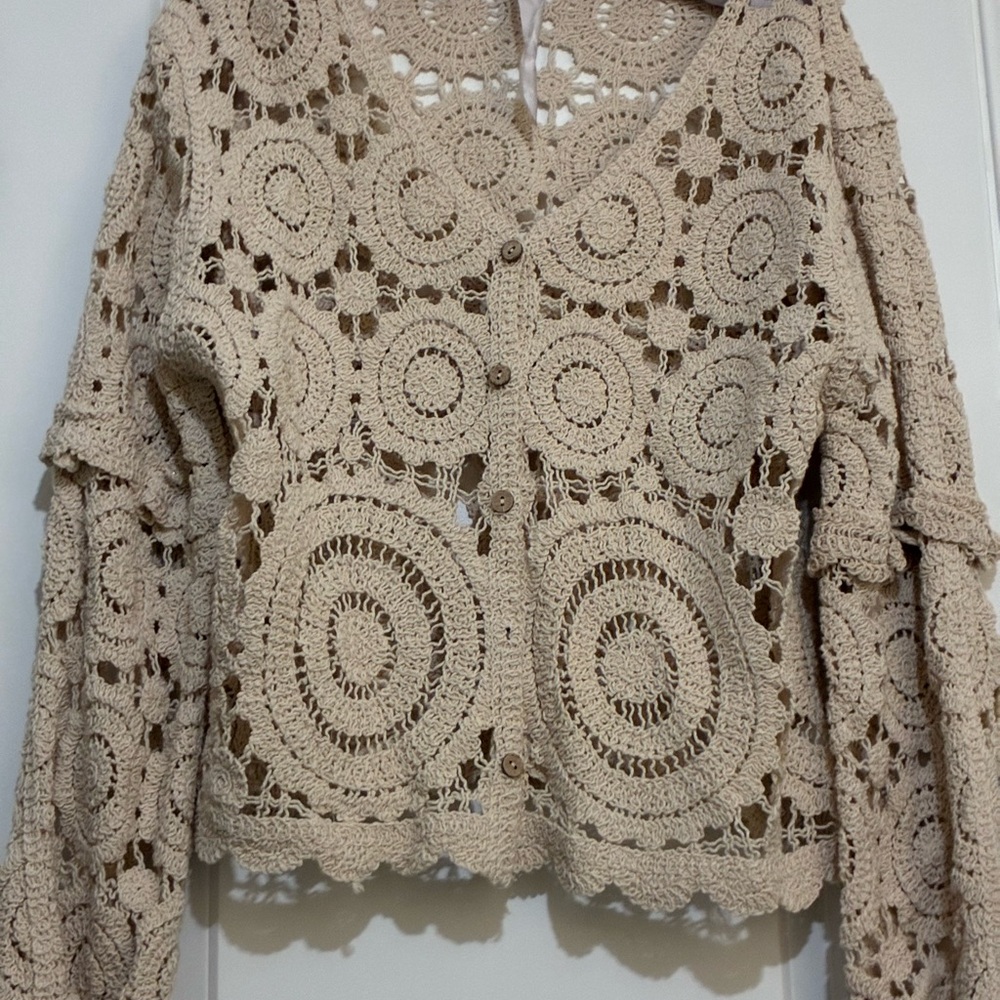 BUNDLE ITEM NEW Crochet Beige Cardigan